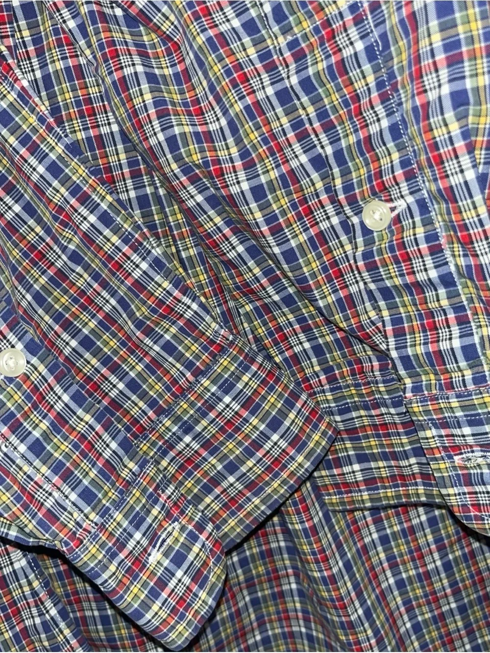 Ralph Lauren Custom Fit Long Sleeve Button Down Shirt Men's Large Plaid